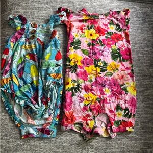 Posh Peanut Floral and Surfboard One Pieces